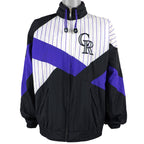 MLB (Apex One) - Colorado Rockies Spell-Out Jacket 1990s Large Vintage Retro Baseball