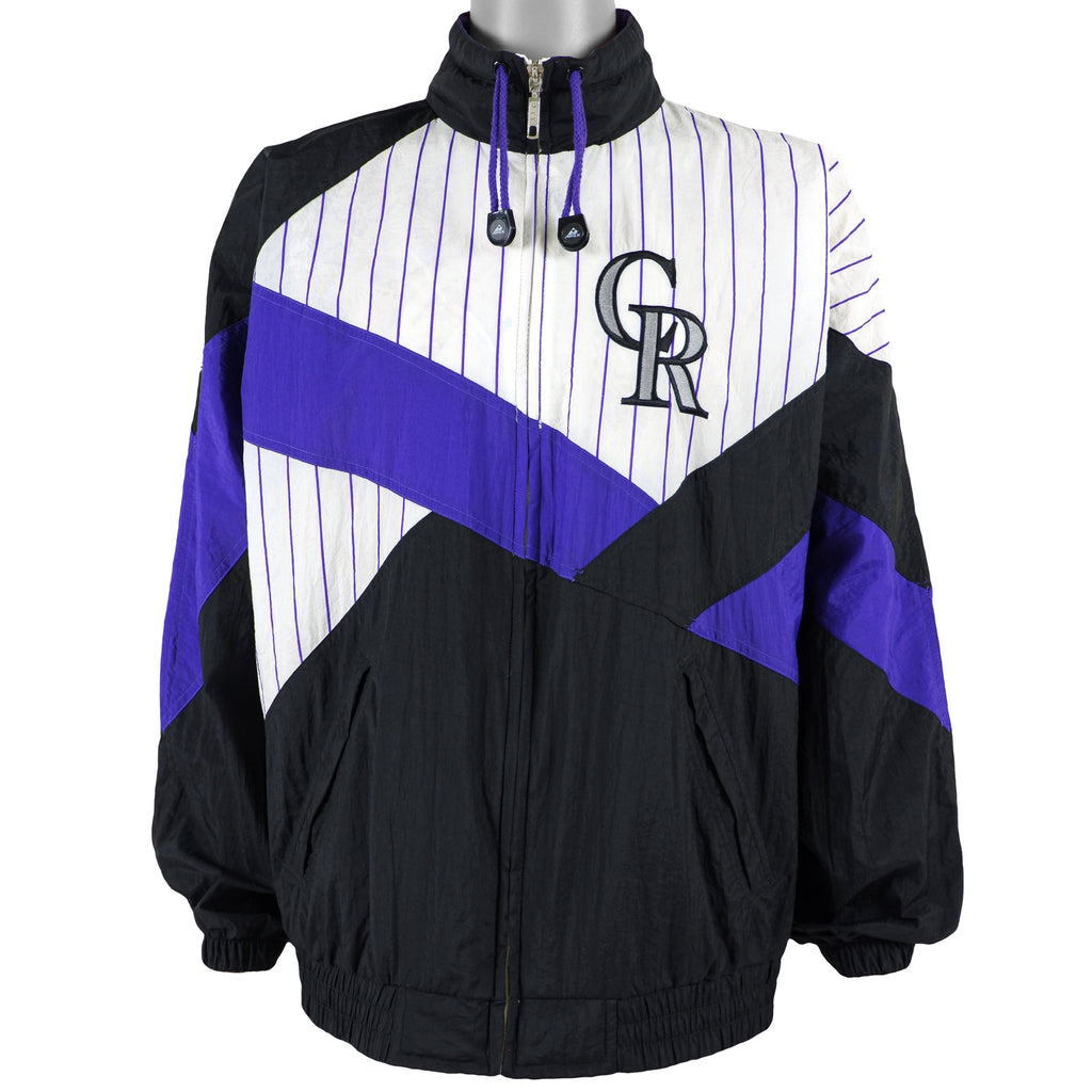 MLB (Apex One) - Colorado Rockies Spell-Out Jacket 1990s Large Vintage Retro Baseball
