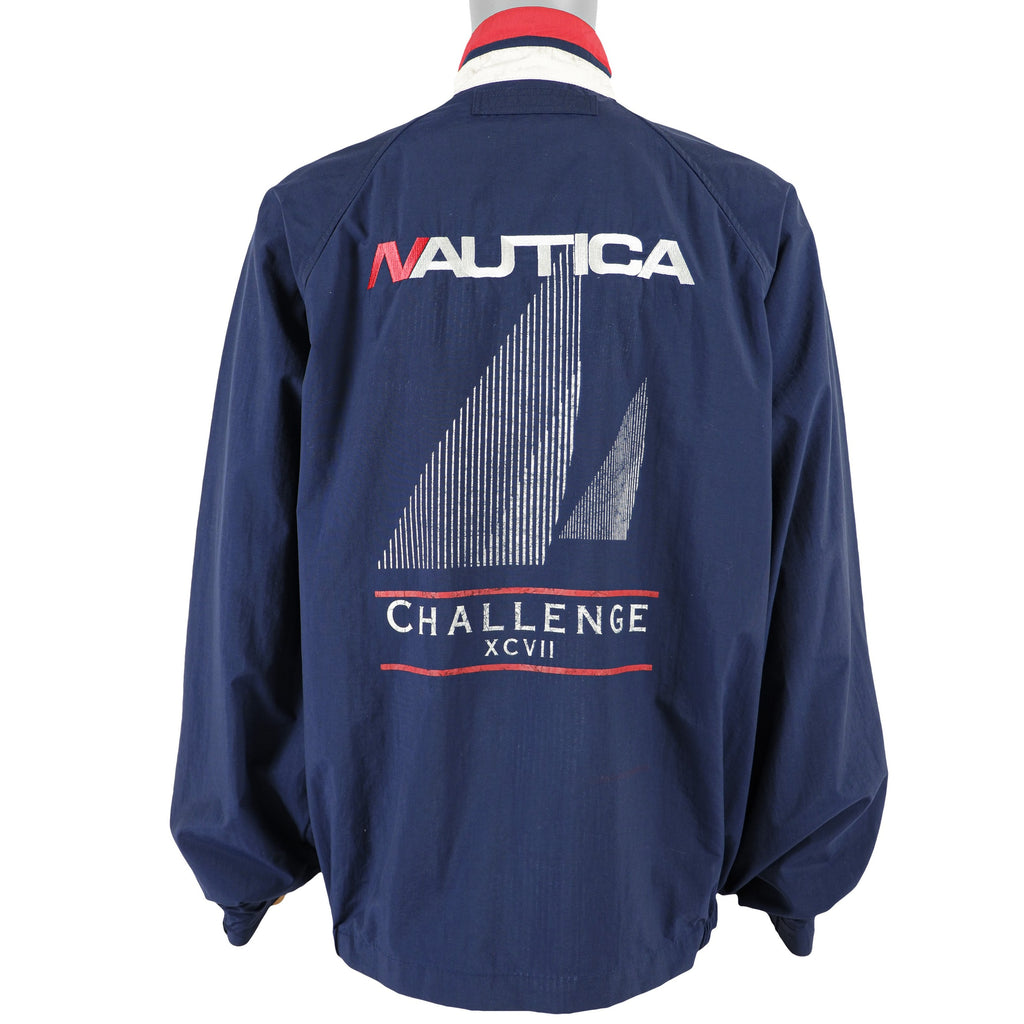 Nautica - Blue Spell-Out Jacket 1990s XX-Large Vintage Retro