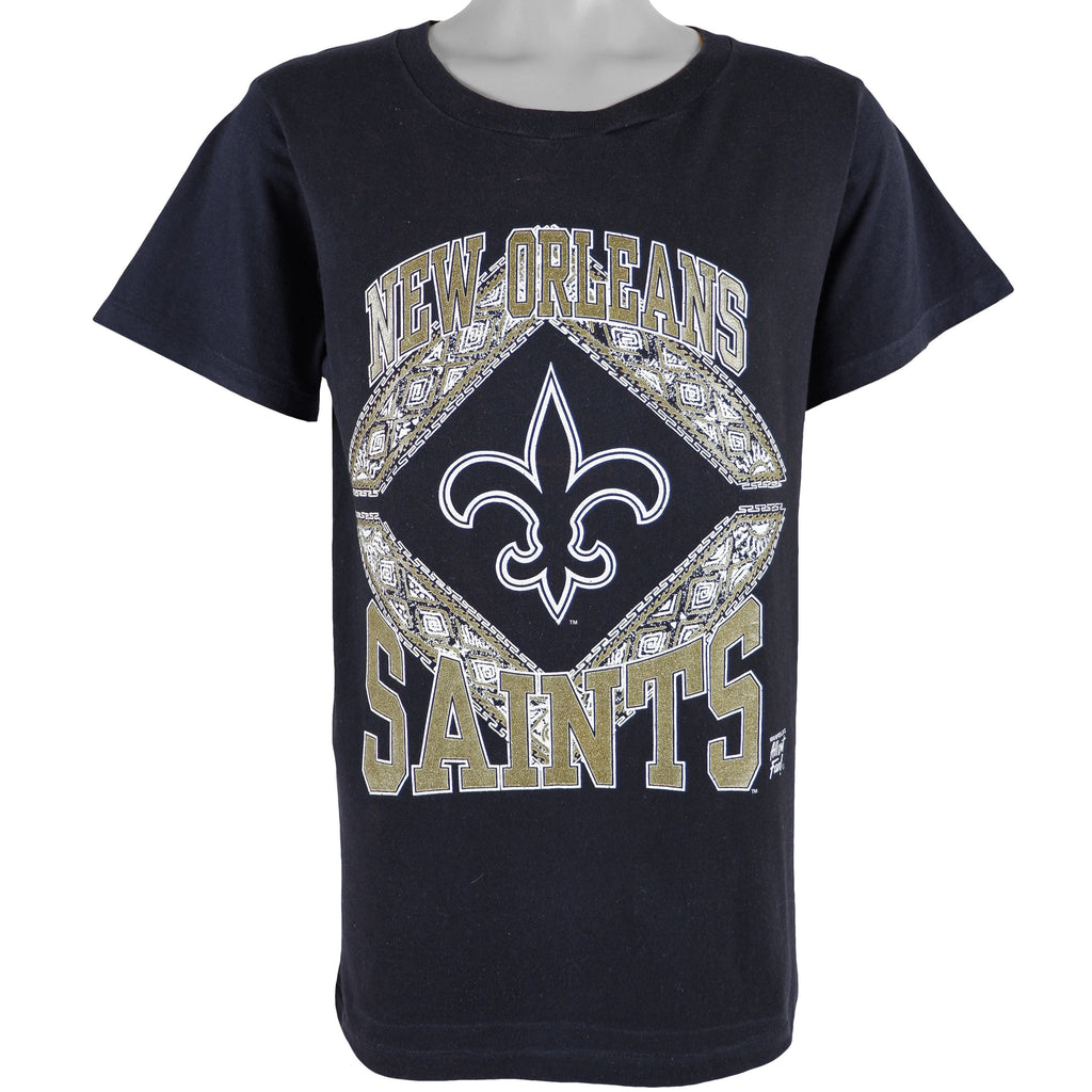 NFL (Tultex) - New Orleans Saints Spell-Out T-Shirt 1990s Medium Vintage Retro Football