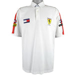 Tommy Hilfiger - White & Red Ferrari Big Spell-Out T-Shirt Large Vintage Retro 