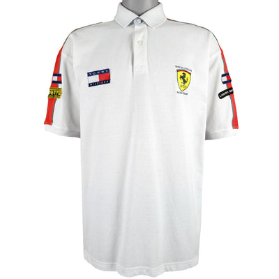 Tommy Hilfiger - White & Red Ferrari Big Spell-Out T-Shirt Large