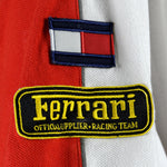 Tommy Hilfiger - White & Red Ferrari Big Spell-Out T-Shirt Large Vintage Retro 