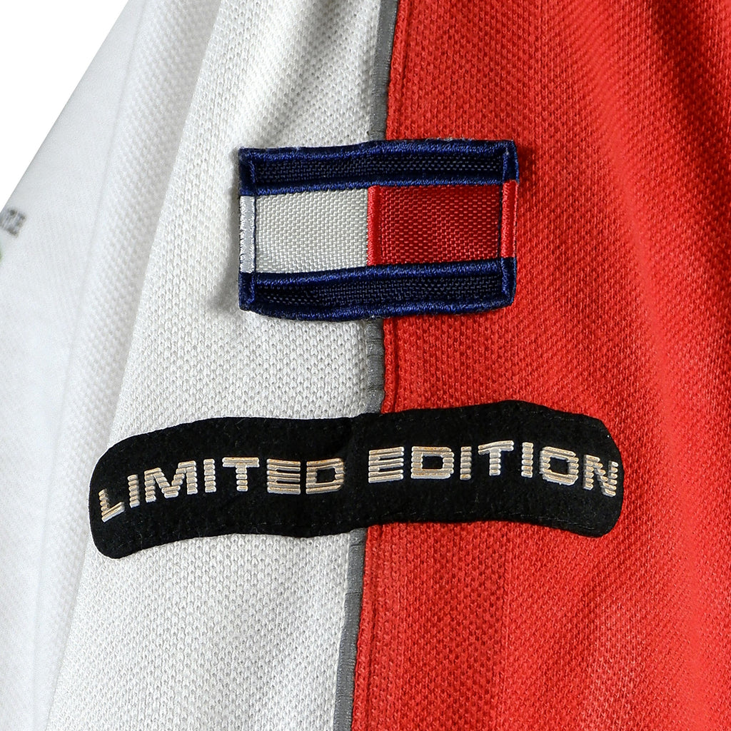 Tommy Hilfiger - White & Red Ferrari Big Spell-Out T-Shirt Large Vintage Retro 