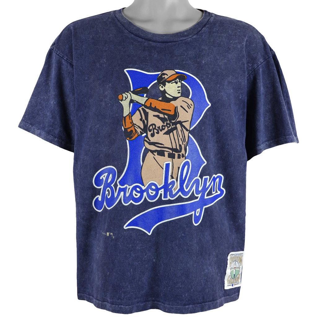 MLB (Cooperstown Collection) - Brooklyn Spell-Out T-Shirt 1991 Large Vintage Retro Baseball