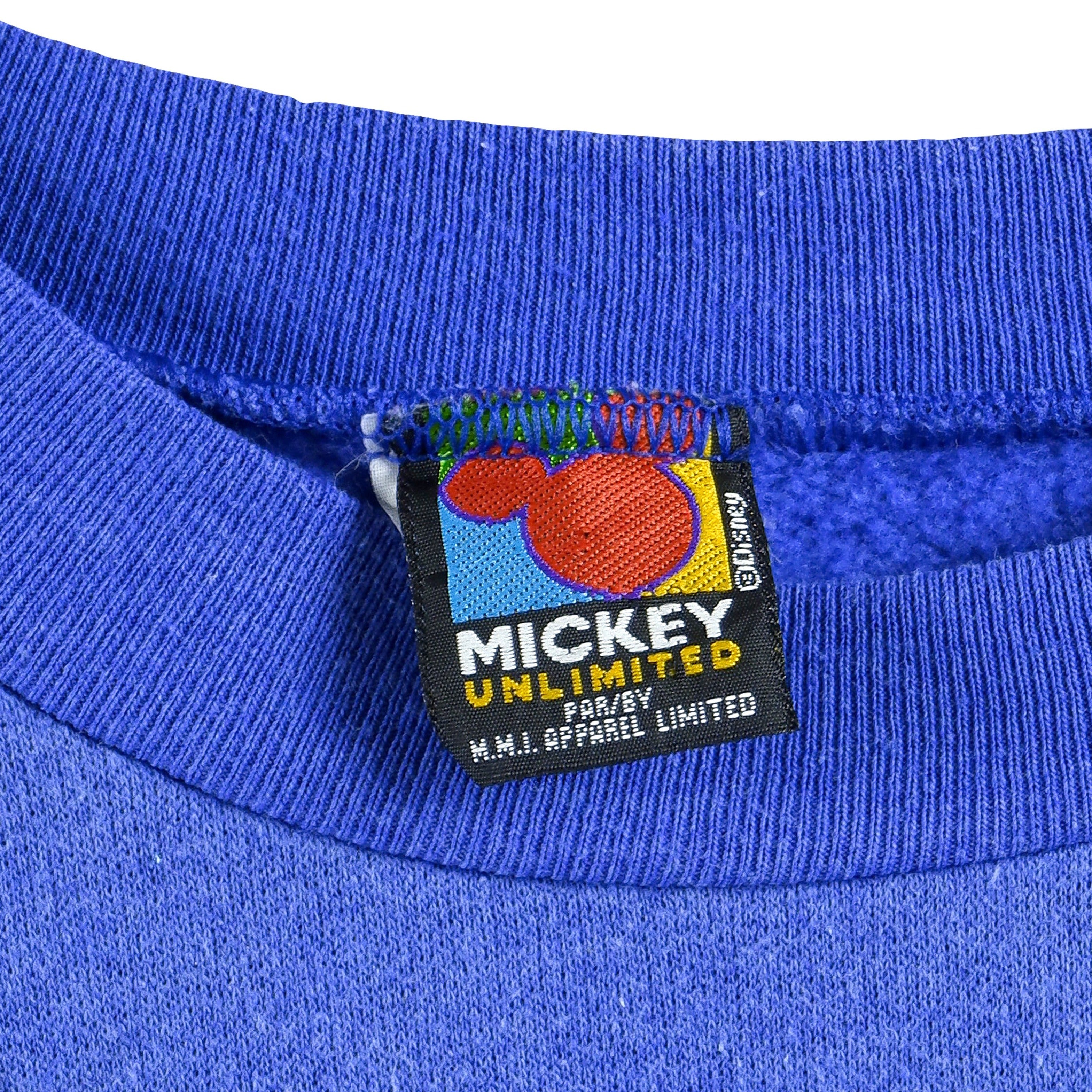 Disney - Blue Goofy Crew Neck Sweatshirt 1990s Large Vintage Retro