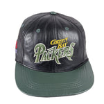 NFL (Modern) - Green Bay Packers Leather Snapback Hat 1990s Adjustable Vintage Retro Football