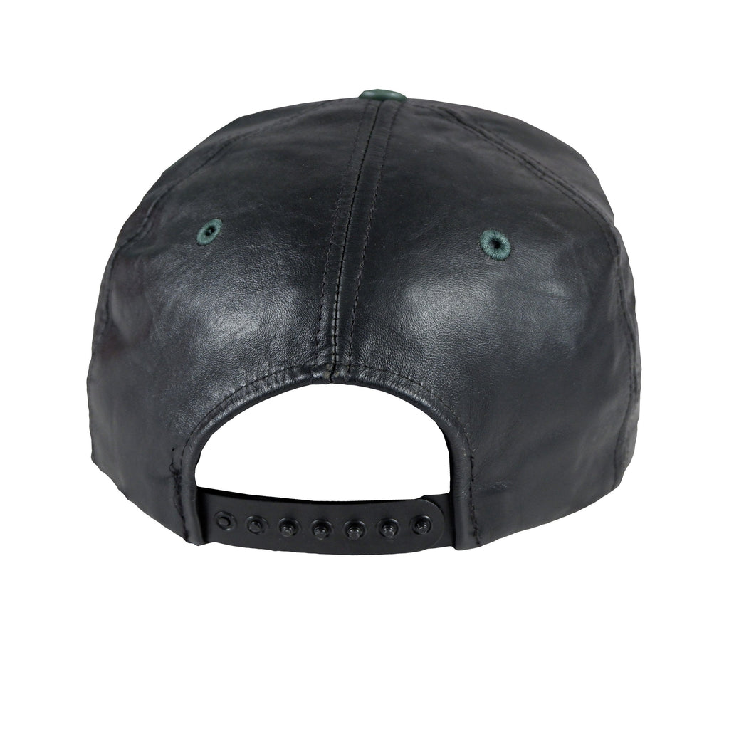 NFL (Modern) - Green Bay Packers Leather Snapback Hat 1990s Adjustable Vintage Retro Football