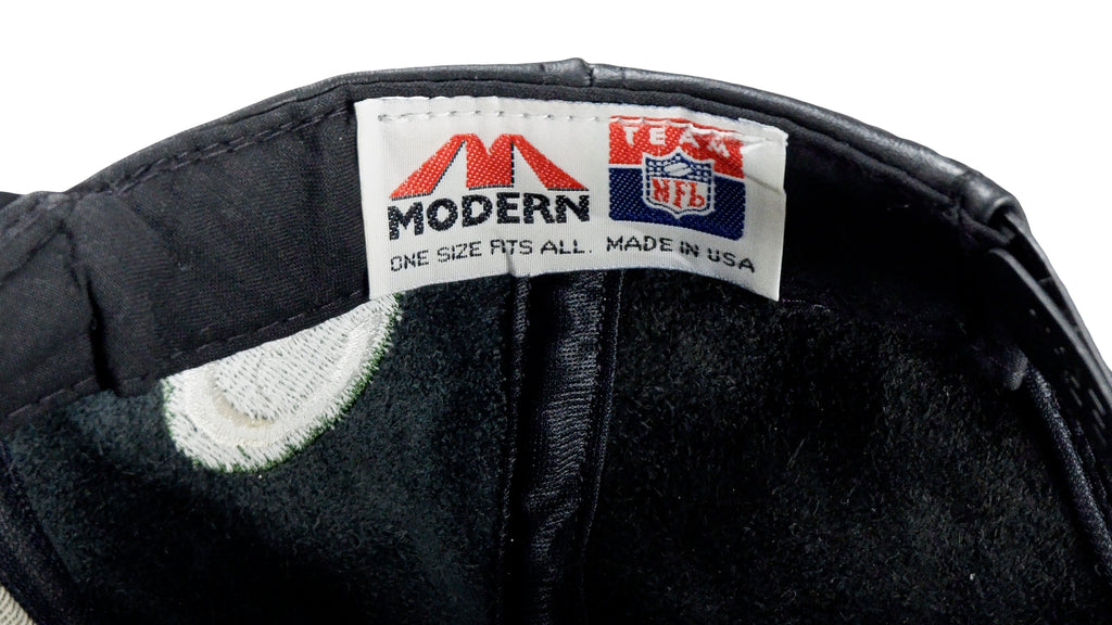 NFL (Modern) - Green Bay Packers Leather Snapback Hat 1990s Adjustable Vintage Retro Football