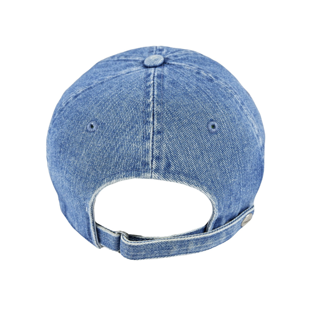 Calvin Klein - Blue Denim Strapback Hat 1990s Adjustable Vintage Retro