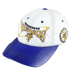 NFL (Pro Elite) - Minnesota Vikings Leather Snapback Hat 1990s Adjustable Vintage Retro Football