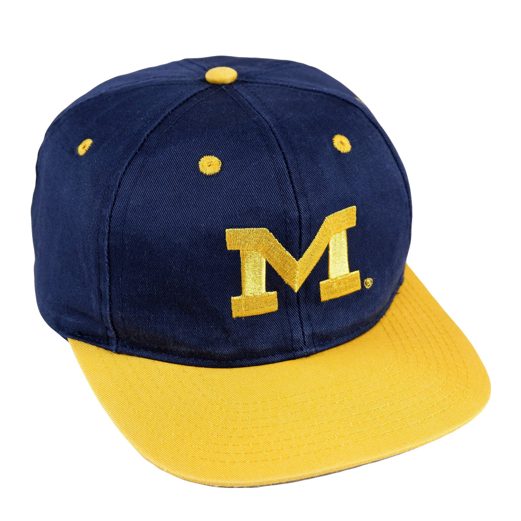 NCAA (Logo 7) - Michigan Wolverines Snapback Hat 1990s Adjustable Vintage Retro Football College