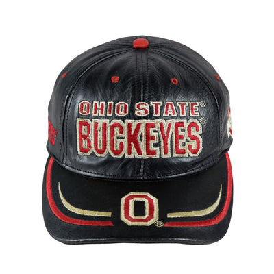 NFL (Modern) - Ohio State Buckeyes Leather Snapback Hat 1990s Adjustable