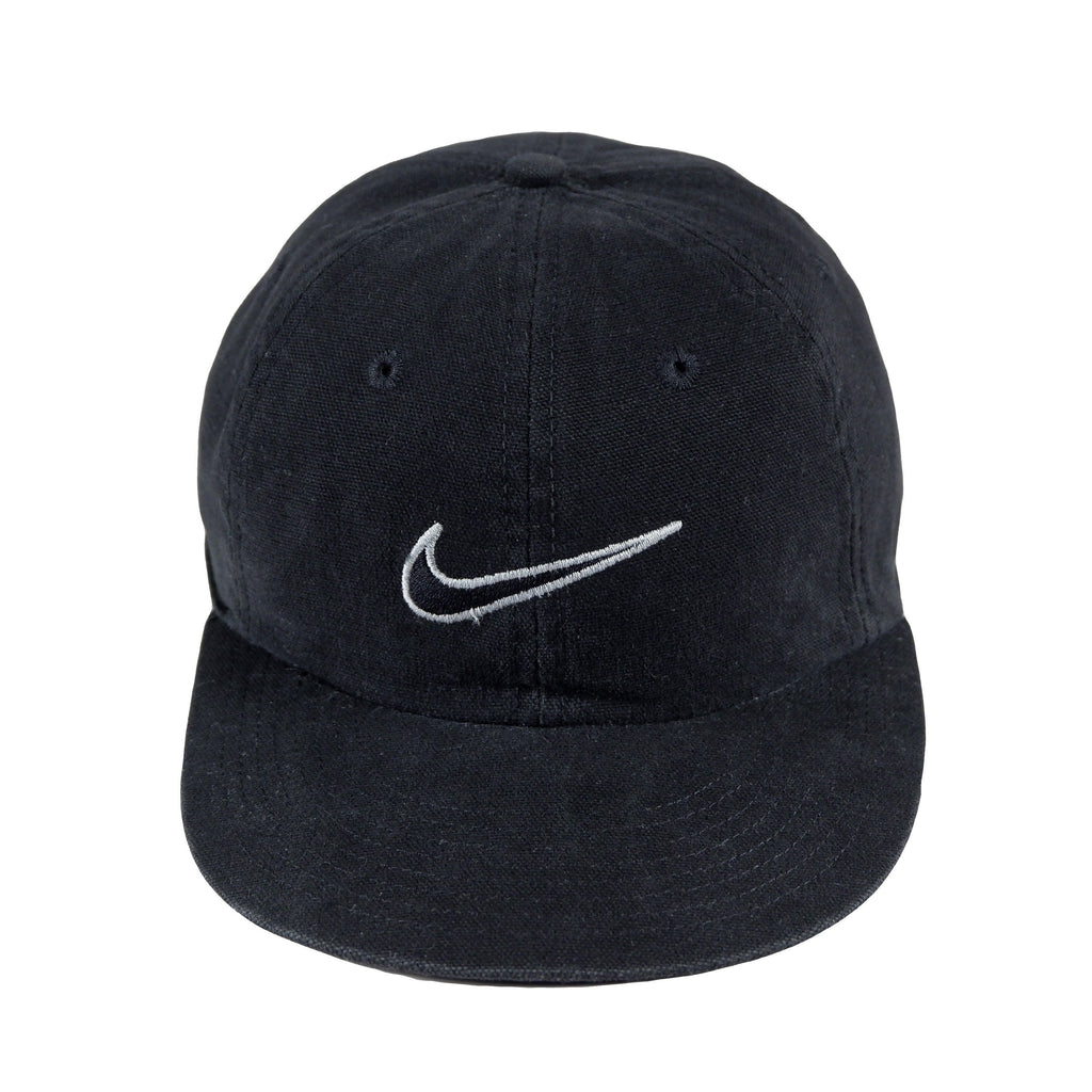 Nike - Black Snapback Hat 1990s Adjustable Vintage Retro