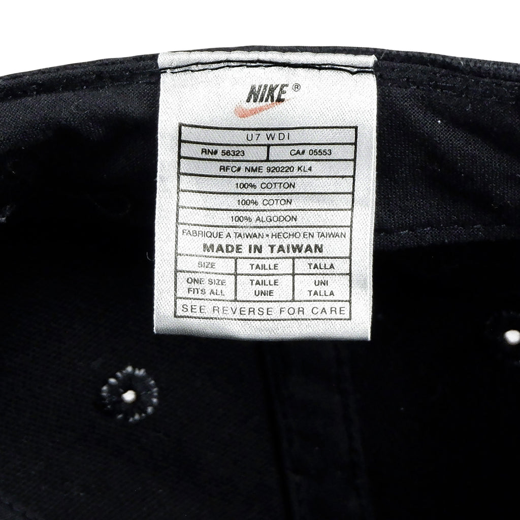 Nike - Black Snapback Hat 1990s Adjustable Vintage Retro