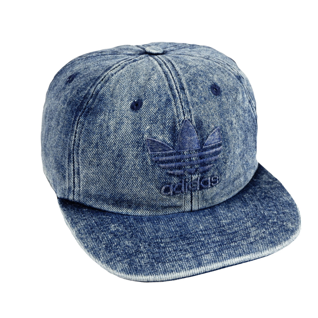 Adidas - Blue Denim Big Logo Hat 1990s Fitted vintage Retro