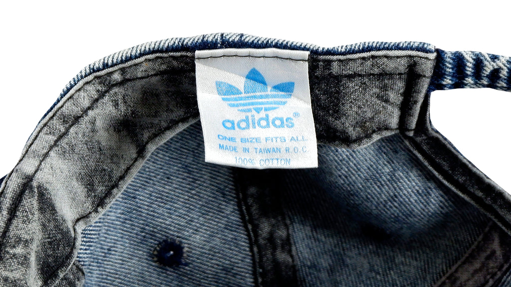 Adidas - Blue Denim Big Logo Hat 1990s Fitted vintage Retro