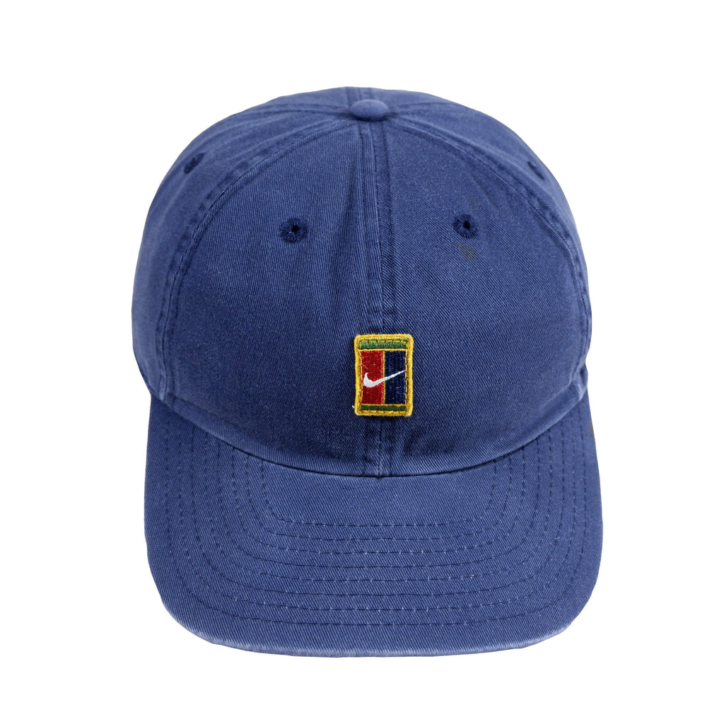 Nike - Blue Strap Back Hat 1990s Adjustable Vintage Retro