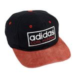 Adidas - Black Copa Mundial Big spell-Out Snapback Hat 1990s Adjustable Vintage Retro