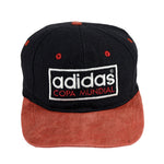 Adidas - Black Copa Mundial Big spell-Out Snapback Hat 1990s Adjustable Vintage Retro