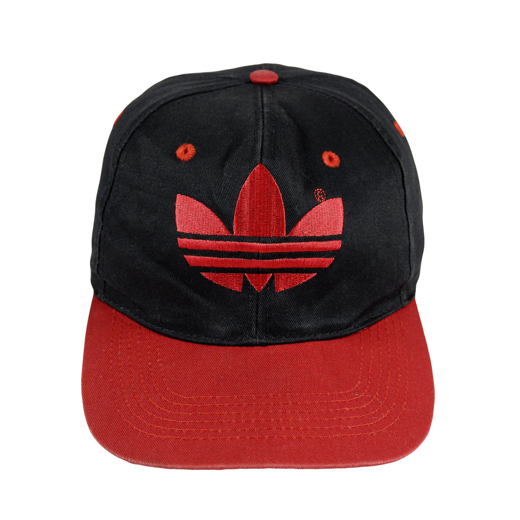 Adidas - Black Big spell-Out Snapback Hat 1990s Adjustable Vintage Retro
