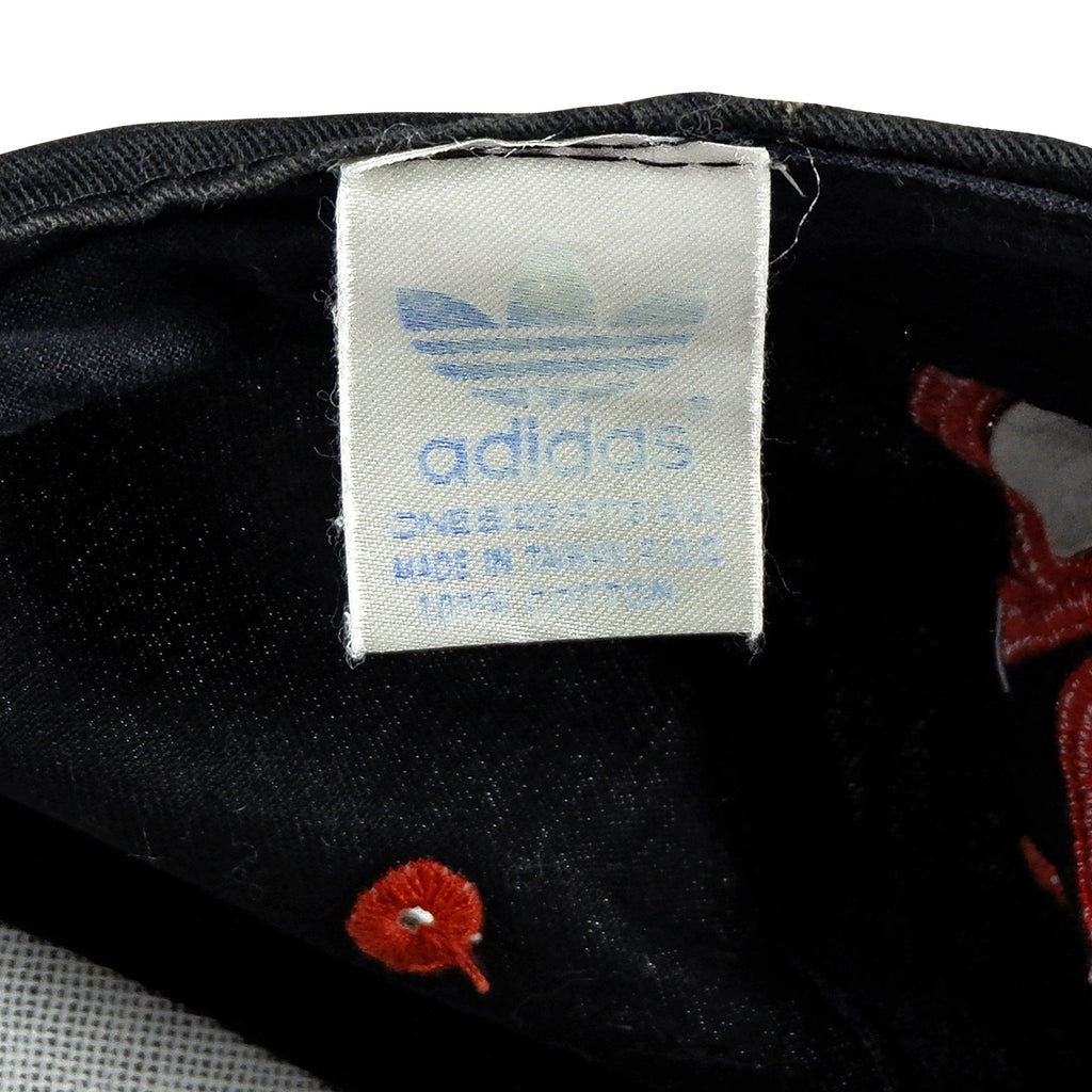 Adidas - Black Big spell-Out Snapback Hat 1990s Adjustable Vintage Retro