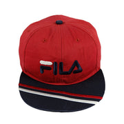 Fila - Red Spell-Out Strap back Hat 1990s Adjustable Vintage Retro