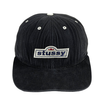 Stussy - Black Spell-Out Snapback Hat 1990s