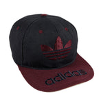 Adidas - Black Big spell-Out Snapback Hat 1990s Adjustable Vintage Retro