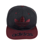 Adidas - Black Big spell-Out Snapback Hat 1990s Adjustable Vintage Retro