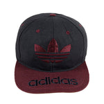 Adidas - Black Big spell-Out Snapback Hat 1990s Adjustable Vintage Retro
