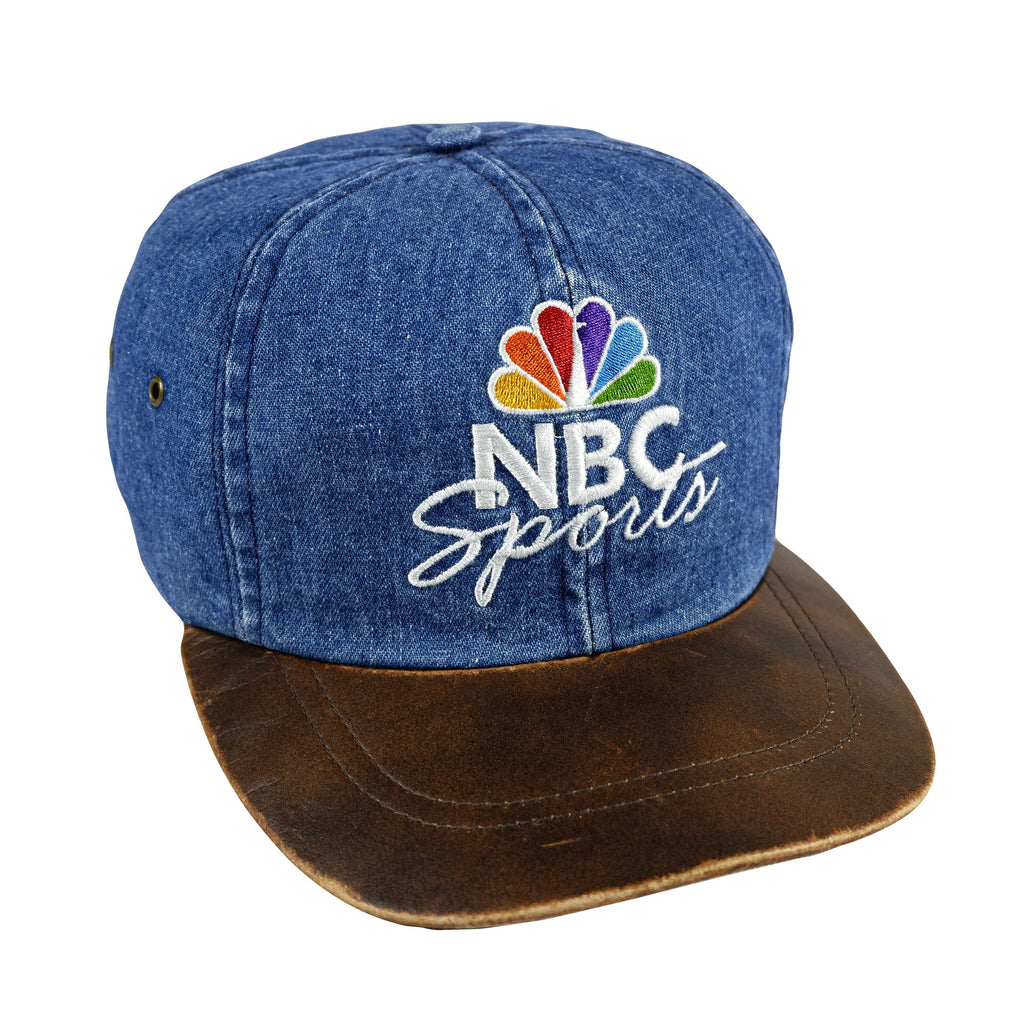 Vintage - Blue NBC Sports Denim Strap Back Hat 1990s Adjustable Vintage Retro