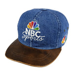 Vintage - Blue NBC Sports Denim Strap Back Hat 1990s Adjustable Vintage Retro