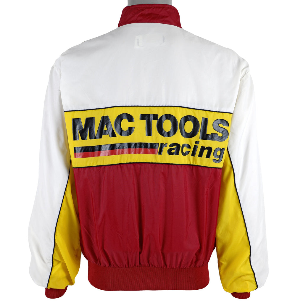 Vintage (Mac Tools) - White, Red & Yellow  Spell-Out Racing Jacket 1990s Medium Vintage Retro