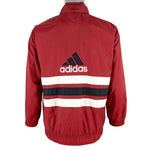Adidas - Red Big Logo & Spell-Out Windbreaker 1990s Medium