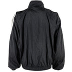 Adidas - Black Stripe Tape Logo Windbreaker 1990s Large Vintage Retro