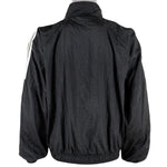 Adidas - Black Stripe Tape Logo Windbreaker 1990s Large Vintage Retro