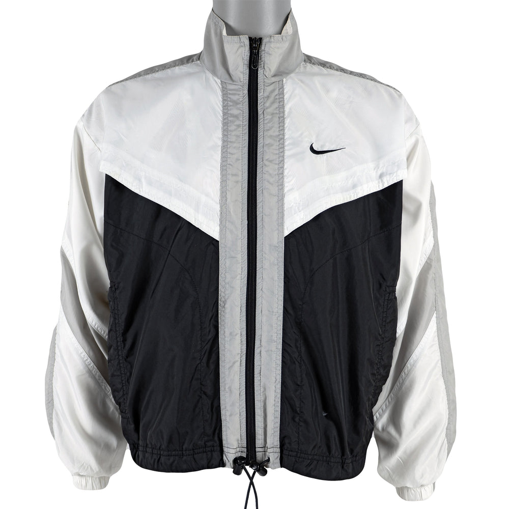 Nike - Black& White Big Logo Windbreaker 1990s Medium Vintage Retro