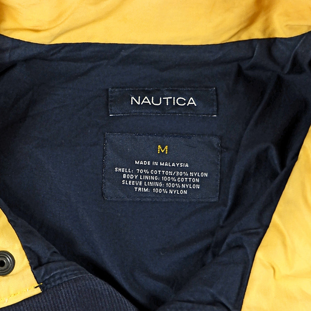 Nautica - Blue spell-Out Sailing Windbreaker 1990s Medium Vintage Retro