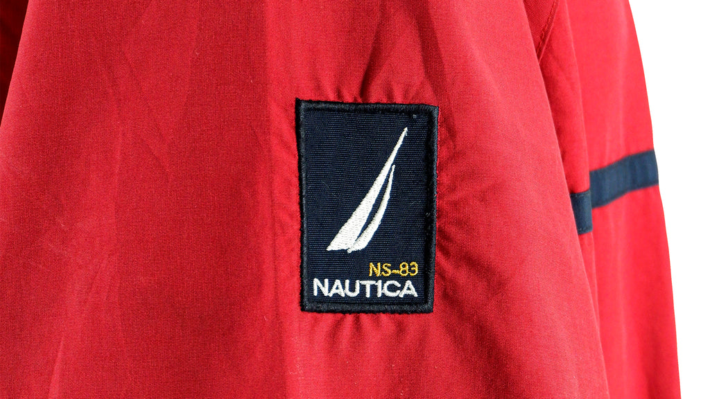 Nautica - Red NS-83 Spell-Out Windbreaker 1990s X-Large Vintage Retro