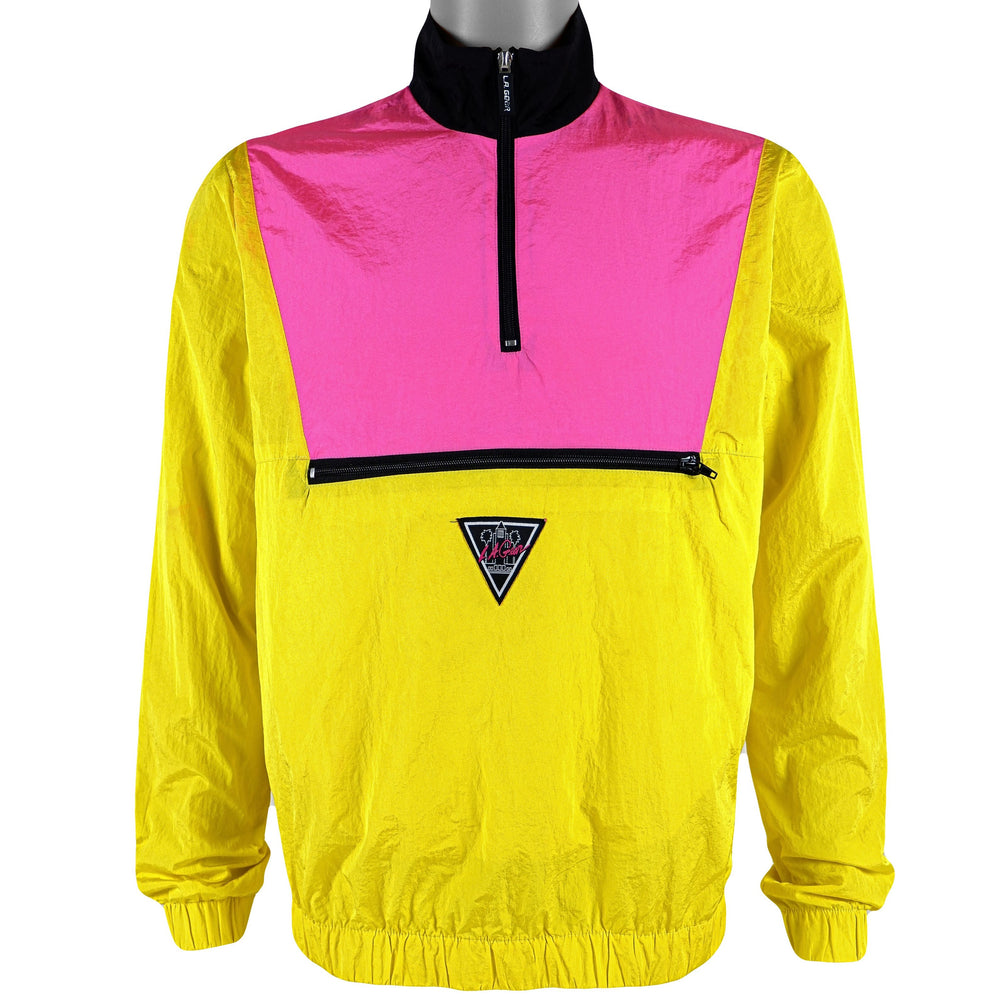 Vintage (L.A Gear) - Yellow & Pink 1/4 Zip Pullover Medium Vintage Retro