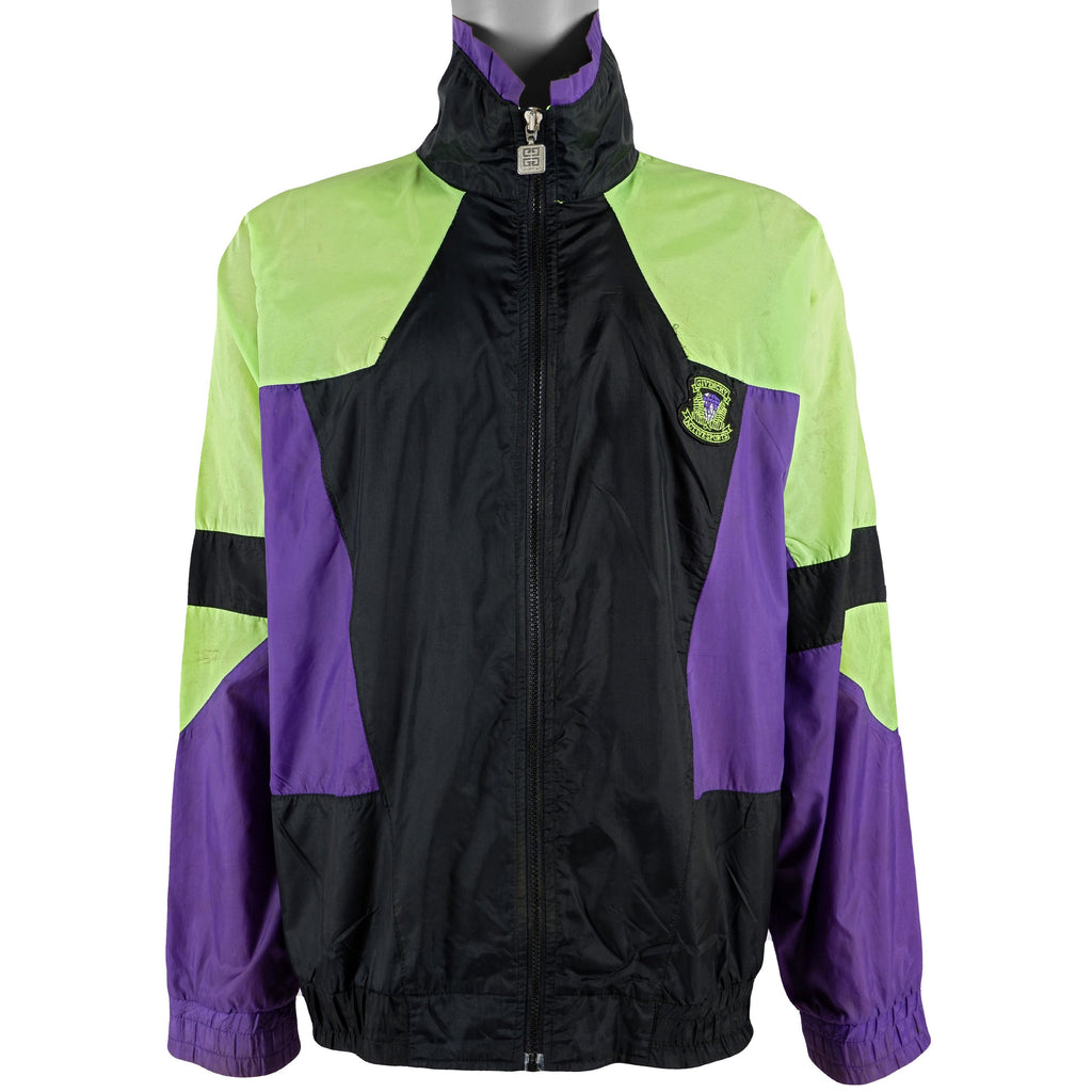 Vintage (Givenchy) - Black & Green Windbreaker 1990s X-Large Vintage Retro