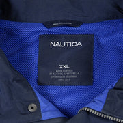Nautica - Dark Blue & Blue Spell-Out Windbreaker 1990s X-Large Vintage Retro