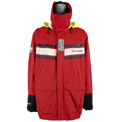 Helly Hansen - Red spell-Out Hooded Jacket 1990s X-Large