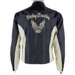 Harley Davidson - B&W Motorcycle Embroidered Jacket Small Vintage Retro