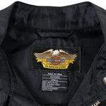 Harley Davidson - B&W Motorcycle Embroidered Jacket Small Vintage Retro