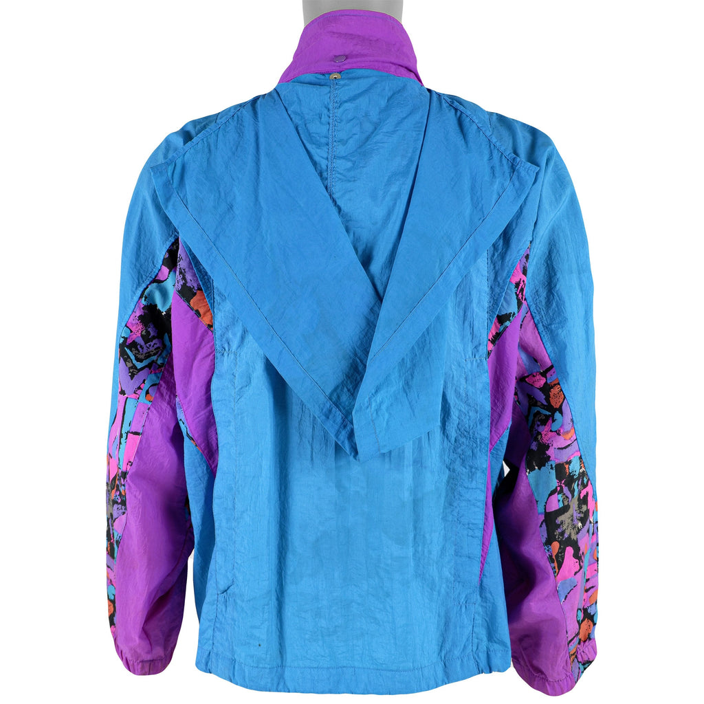 Reebok - Blue with Pattern Lightweight Jacket 1990s Large Vintage Retro