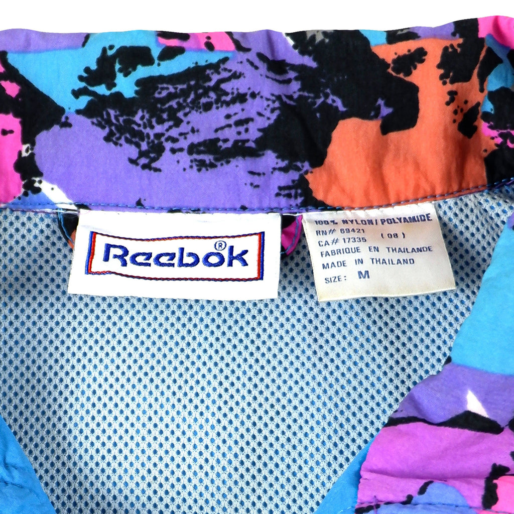 Reebok - Blue with Pattern Lightweight Jacket 1990s Large Vintage Retro