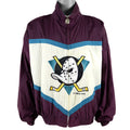 NHL (Logo 7) - Mighty Ducks Big Logo Windbreaker 1990s Large Vintage Retro Hockey