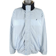 Nautica - Baby Blue & Dark Blue Reversible Jacket 1990s XX-Large Vintage Retro